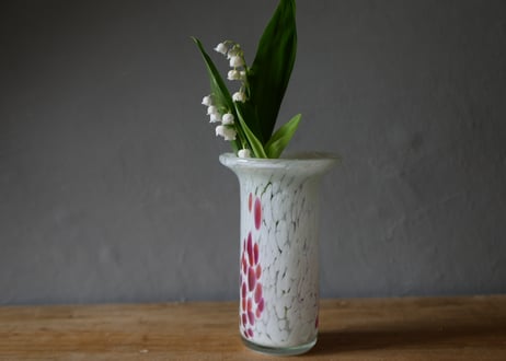 オパリンガラス　フラワーベース　花器　花瓶　フランスヴィンテージ