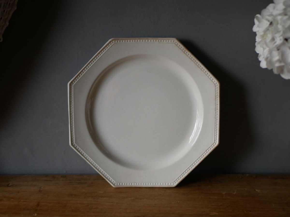 フランス アンティーク Montereau 25cm オクトゴナルプレート 【公式通販】