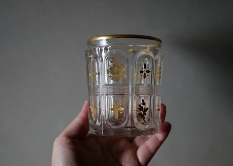 クリスタル　金彩　グラス　シャルル10世　フランスアンティーク　アンティークのある暮らし