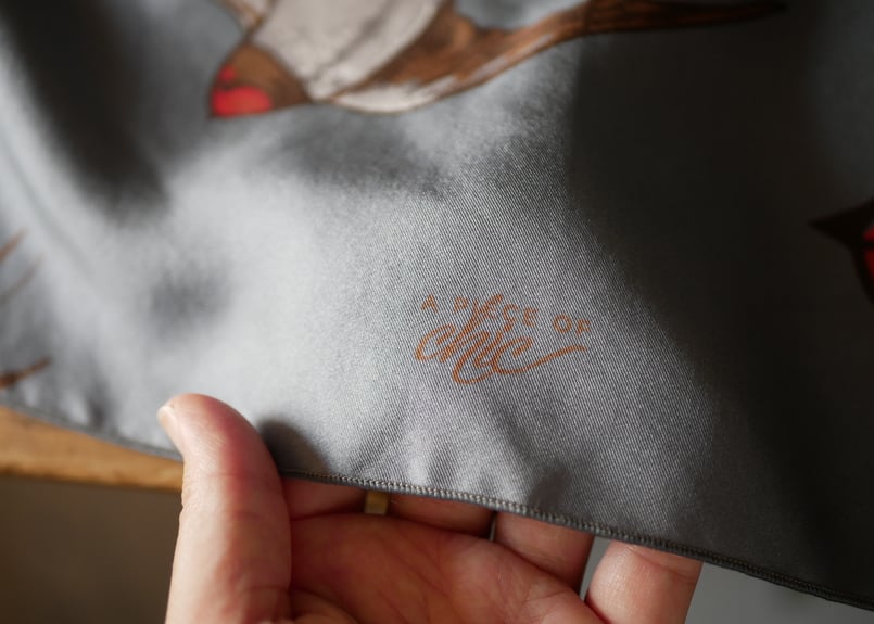 シルクのスカーフ ツバメ フランスヴィンテージ ブロカント | mamantique