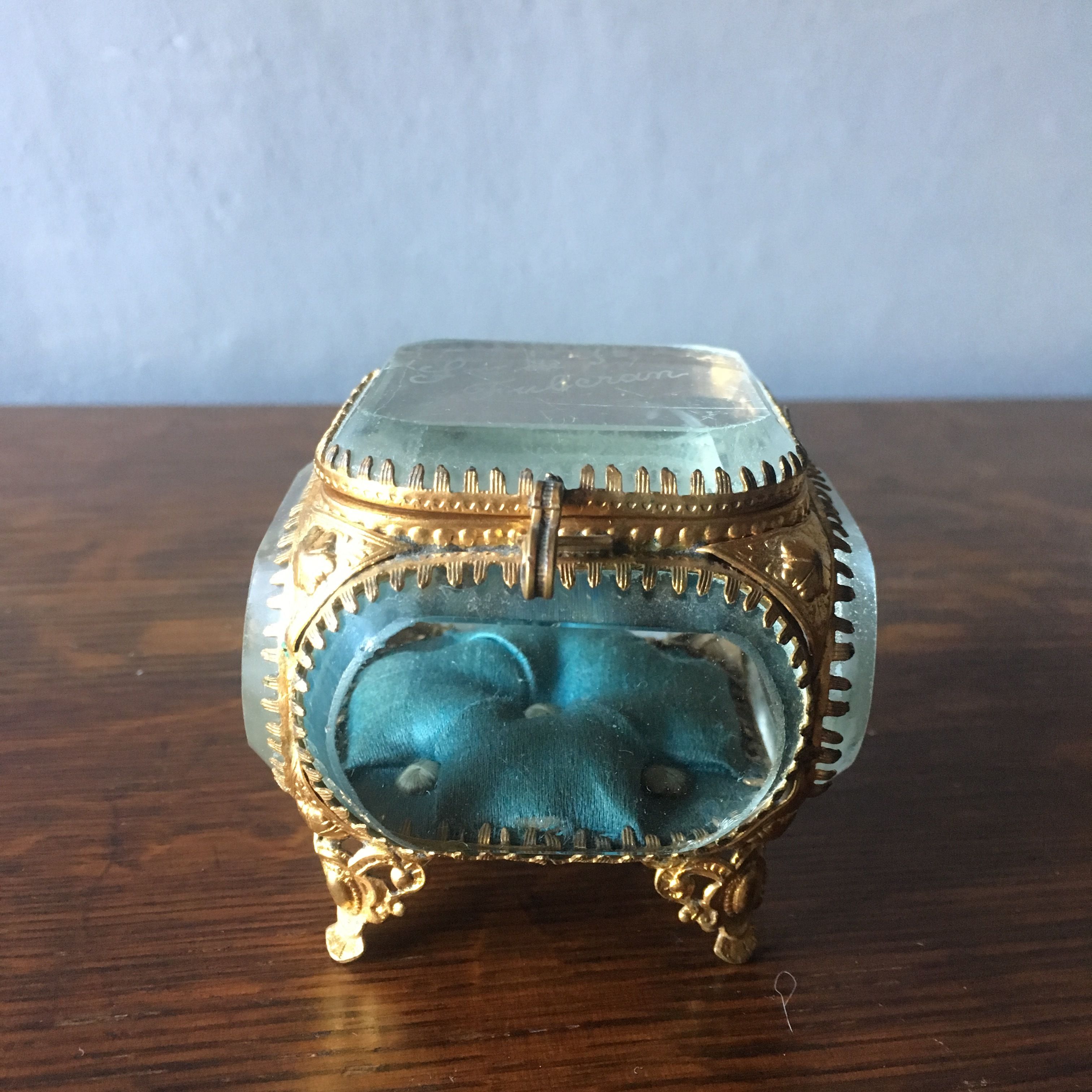 仏アンティーク ガラスのジュエリーボックス | mamantique