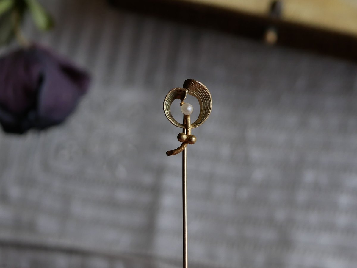 ☆ レトロ アンティーク ハットピン K18 昭和レトロ K18 ハットピン