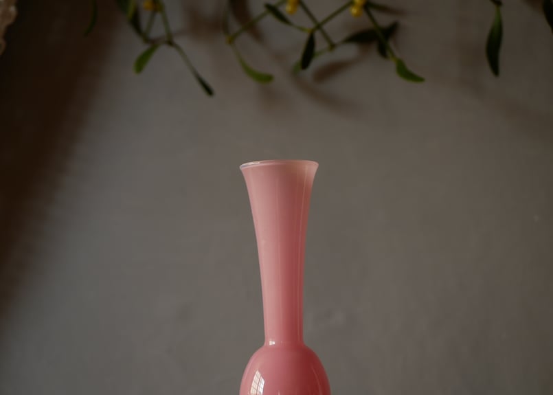 オパリンガラス フラワーベース PINK フランスヴィンテージ オパリンガラス フラワーベース PINK フランスヴィンテージ