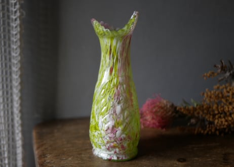 クリシー　花瓶　花器　イエローべース　フランスヴィンテージ　ブロカントのある暮らし