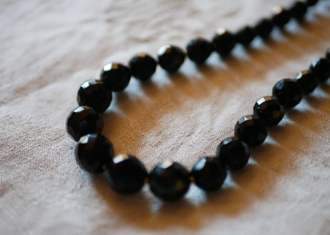 フレンチジェット　黒ガラスのネックレス　⑨french jet glass necklace