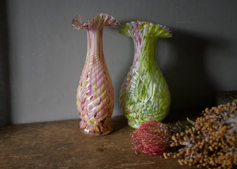 クリシー 花瓶 フラワーベース ピンクベース フランスヴィンテージ