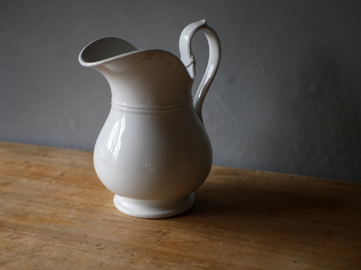 クレイユモントロー フランスアンティーク ピッチャー ピシェ 花器