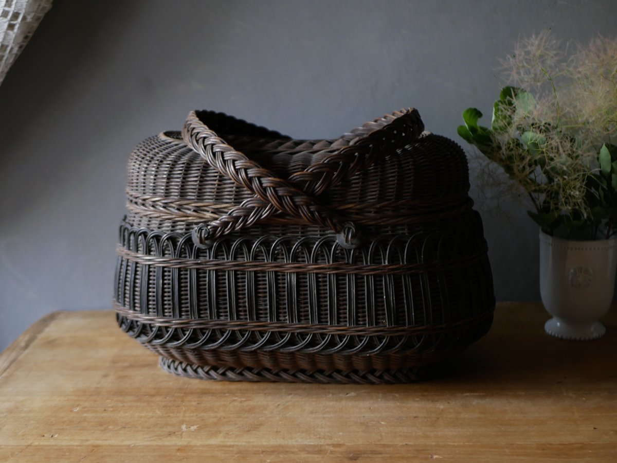 パニエ ナチュラル かごバッグ サックドフィヨンセ フランス アンティーク Amazon.co.jp: 1800年代 フランスアンティーク カゴ バッグ