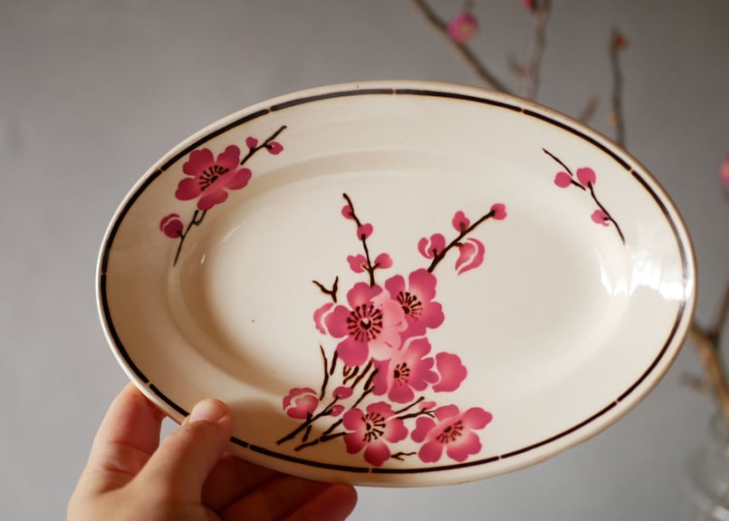 Sarreguemines  ラヴィエ　ピンク　花　フランス　アンティーク Sarreguemines ラヴィエ ピンク 花 フランス アンティーク 【公式通販】