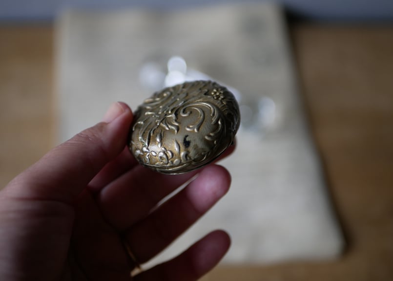 フランスヴィンテージ コンパクトミラーブロカント