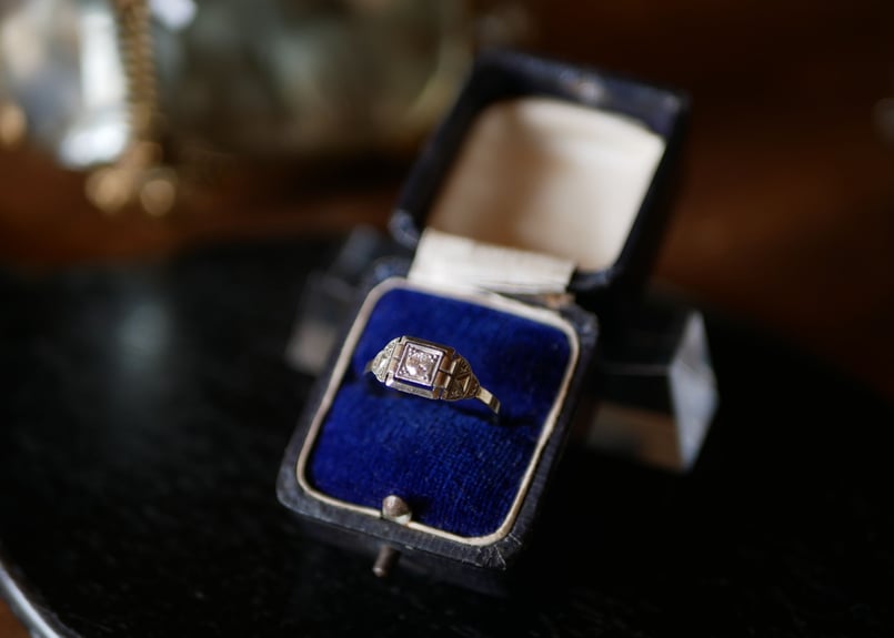 FR-07 フランス アールデコリング 天然ダイヤモンド フランス