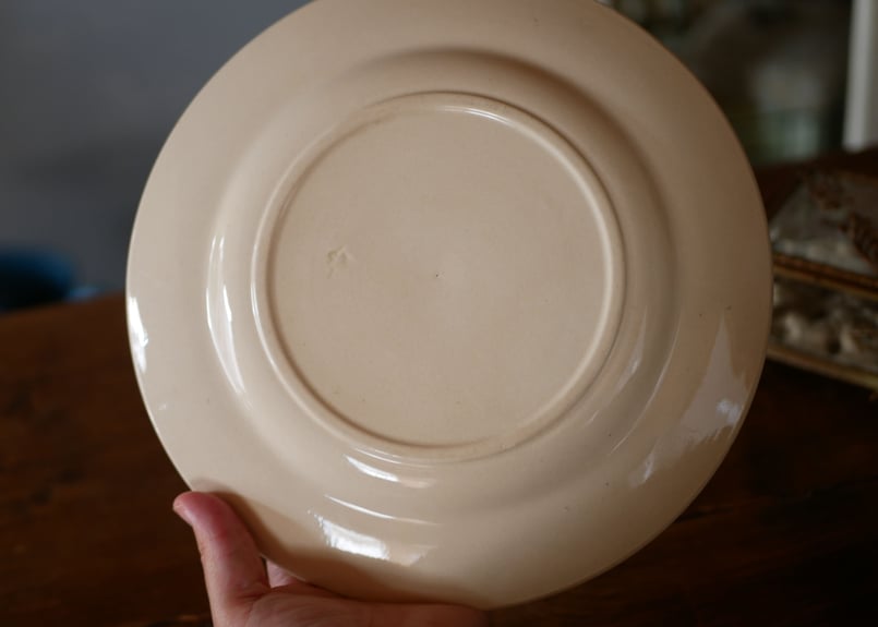 鳥と花 アンティークプレート 平皿 フランスアンティーク