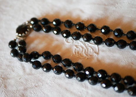 フレンチジェット　ガラスのネックレス　④french jet glass necklace
