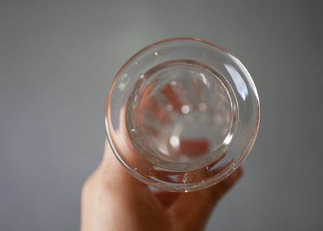 縦長の夏用コンフィチュールポット　ガラス　フランスアンティーク　ブロカント