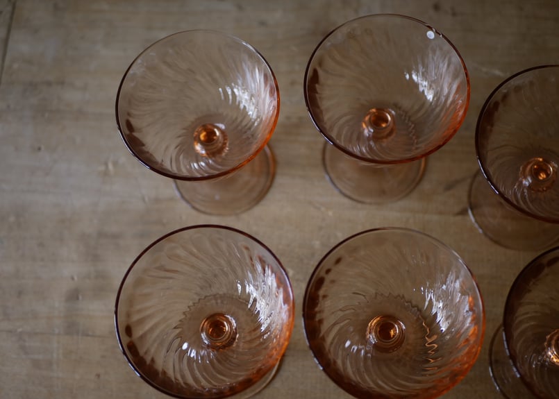 Luminarc社 ピンクガラスのヴィンテージグラス フランスヴィンテージ