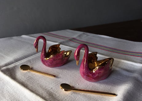 フランス アンティーク  スワン LIMOGES