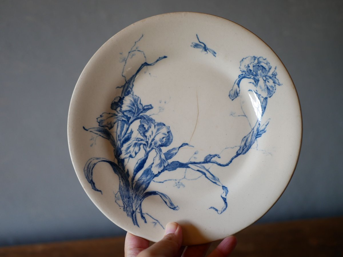 2. フランスアンティーク　Gien　MURES　ジアン　ブラックベリー GIEN ブラックベリーのプレート MURES 21.5cm 2 - フランティーク