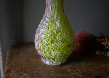 クリシー　花瓶　花器　イエローべース　フランスヴィンテージ　ブロカントのある暮らし