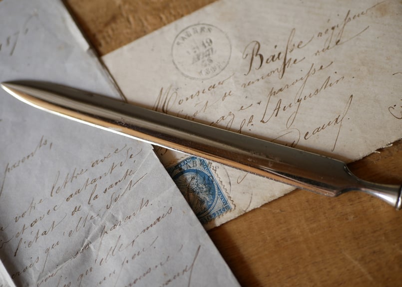 純銀 宿り木 ヤドリギ ペーパーナイフ レターオープナー フランス