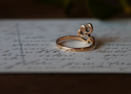 ヤドリギモチーフ 18K フランスアンティーク  指輪 アンティークリング