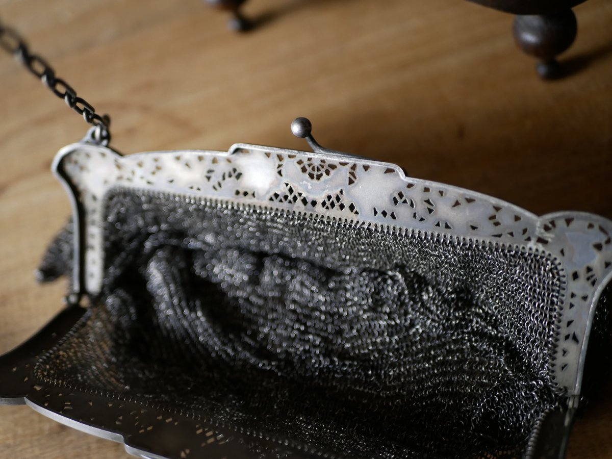 純銀 スターリングシルバー サック メッシュバッグ フランス