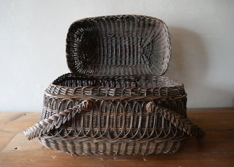 パニエ ナチュラル かごバッグ サックドフィヨンセ フランス アンティーク Amazon.co.jp: 1800年代 フランスアンティーク カゴ バッグ パニエ