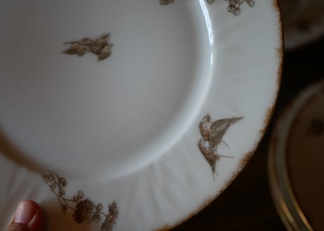 STOCK→1   リモージュ LIMOGES ツバメプレート D.E.F  フランスアンティーク