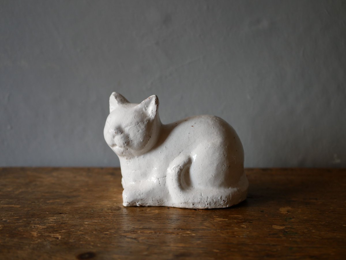 レア・美品】サルグミンヌ陶器の猫の大きなオブジェ フランス 
