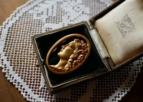 Bronze Face Brooch