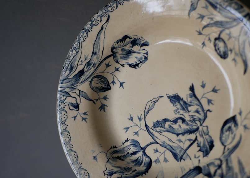 no.4 深皿 チューリップ GIEN ジアン フランスアンティーク