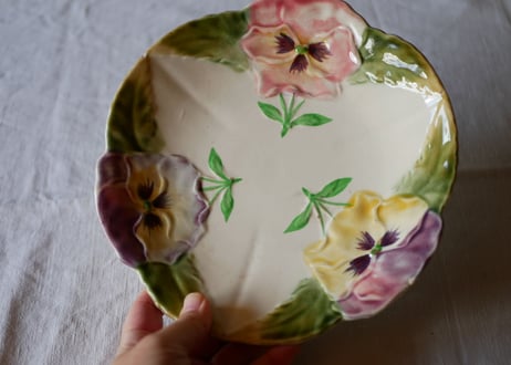 Barbotine plate　-Pansy-