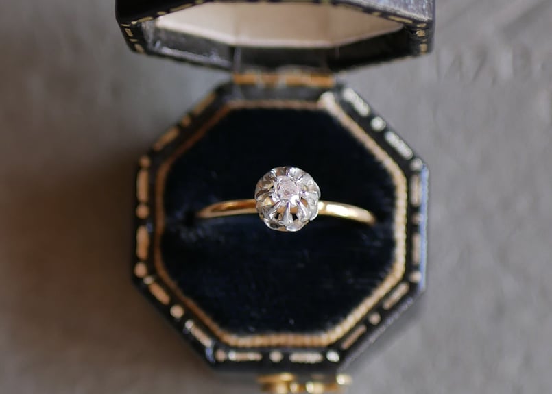 k18エドワーディアン オールドカットダイヤモンドリング k18 エドワーディアン オールドカットダイヤモンドリング 18金製