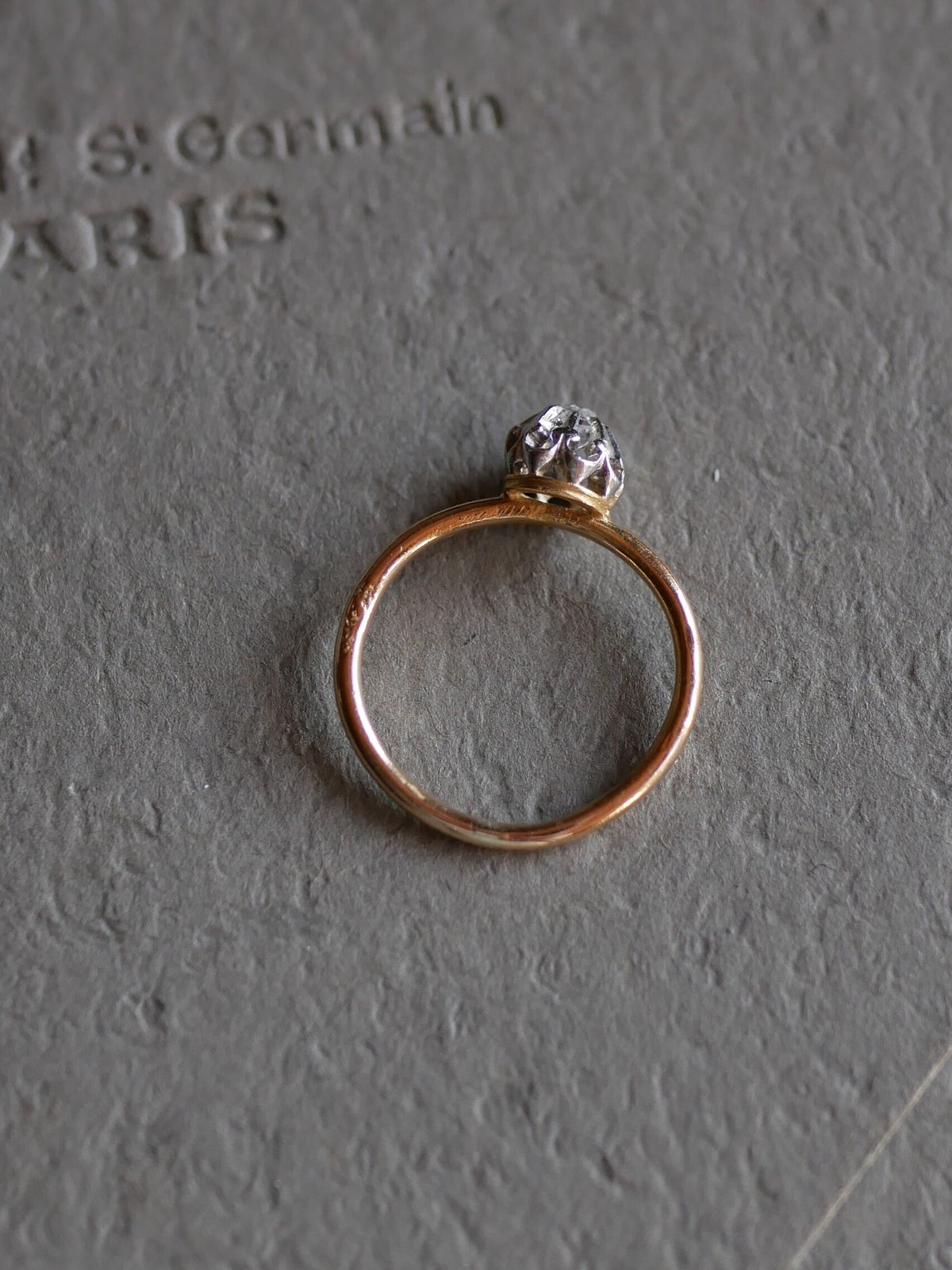 FR-32 天然ダイアモンド エドワーディアン アンティークリング