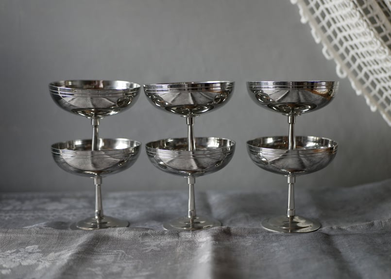 フランス　アンティーク　アイスクリームカップ　サンデーカップ　5客セット フランス アンティーク アイスクリームカップ サンデーカップ 5