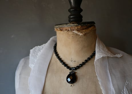 フレンチジェット　ガラスのネックレス　⑤french jet glass necklace