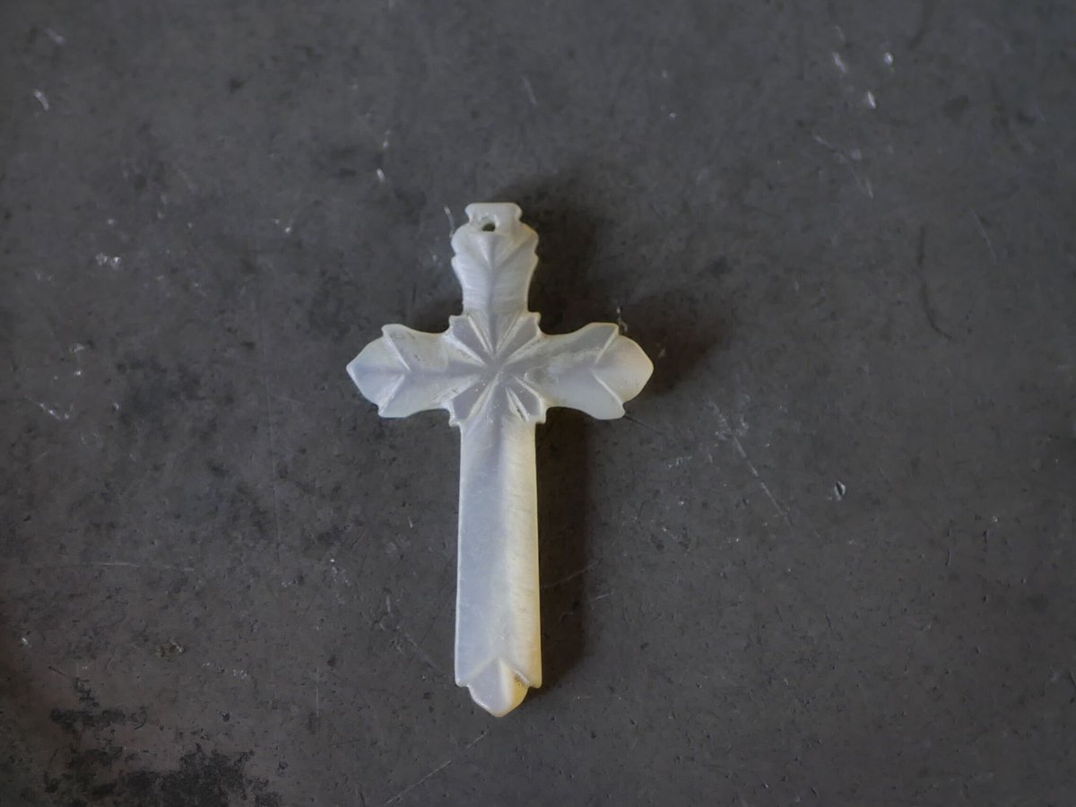 マザーオブパール 十字架 クロス ペンダントトップ フランス 