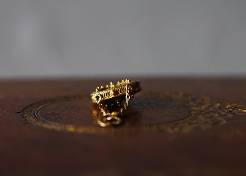 フィリグリーK18チャーム フランスアンティークアンティークジュエリー