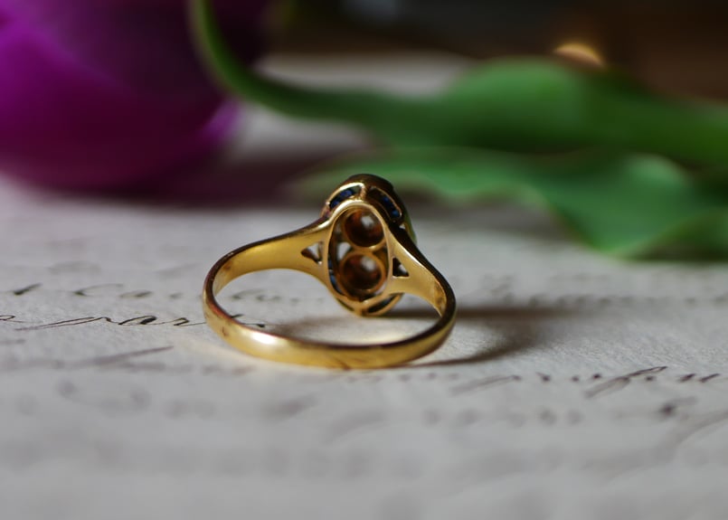 FR-56 アールデコ K18 アンティークリング 指輪 フランスアンティーク