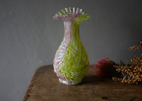 クリシー　花瓶　花器　イエローべース　フランスヴィンテージ　ブロカントのある暮らし