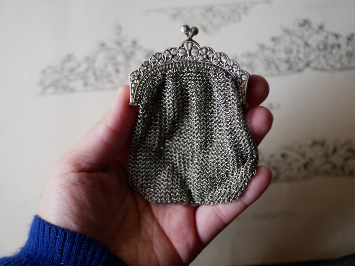 純銀製 三つ葉のクローバー ポルトモネ コインケース フランス