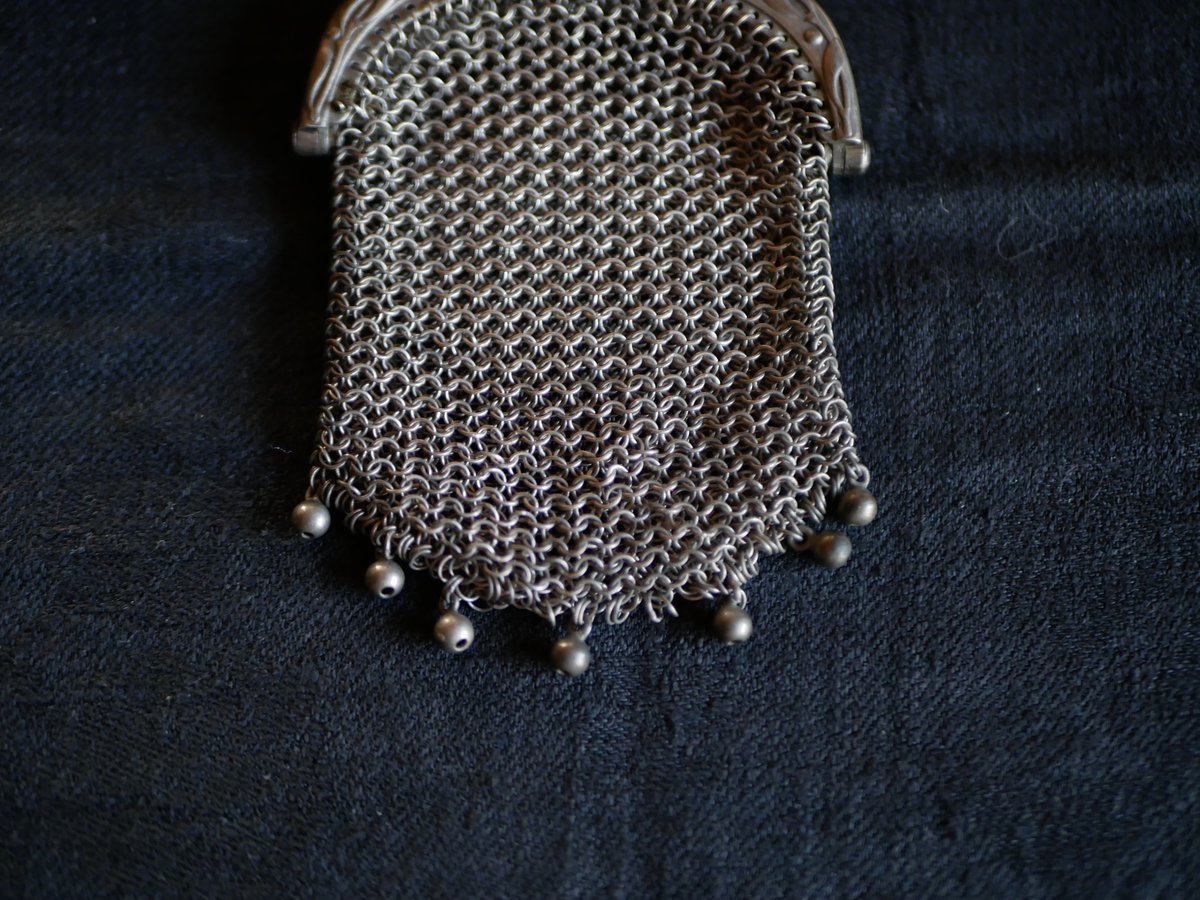 純銀 フレンチシルバー メッシュパース フランスアンティーク