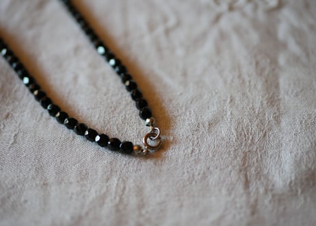 フレンチジェット　黒ガラスのネックレス　⑥french jet glass necklace