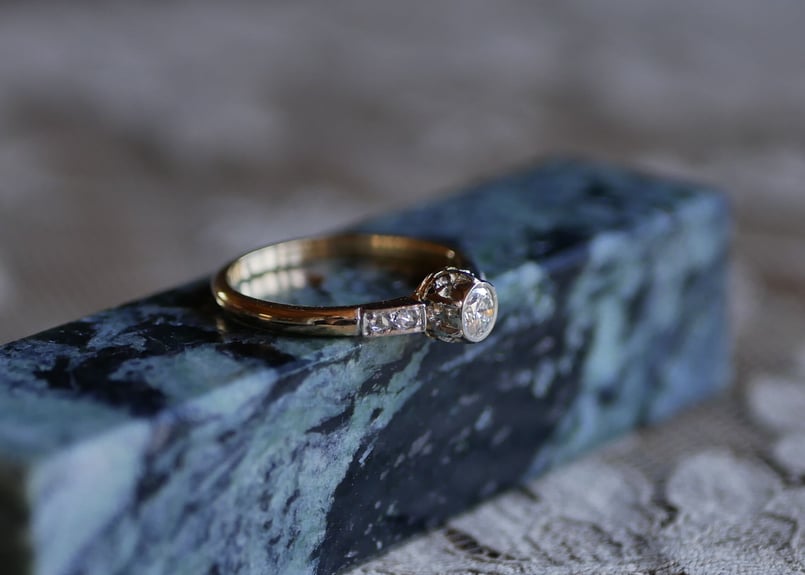 K18 新品綺麗天然ダイヤモンドデザインリング