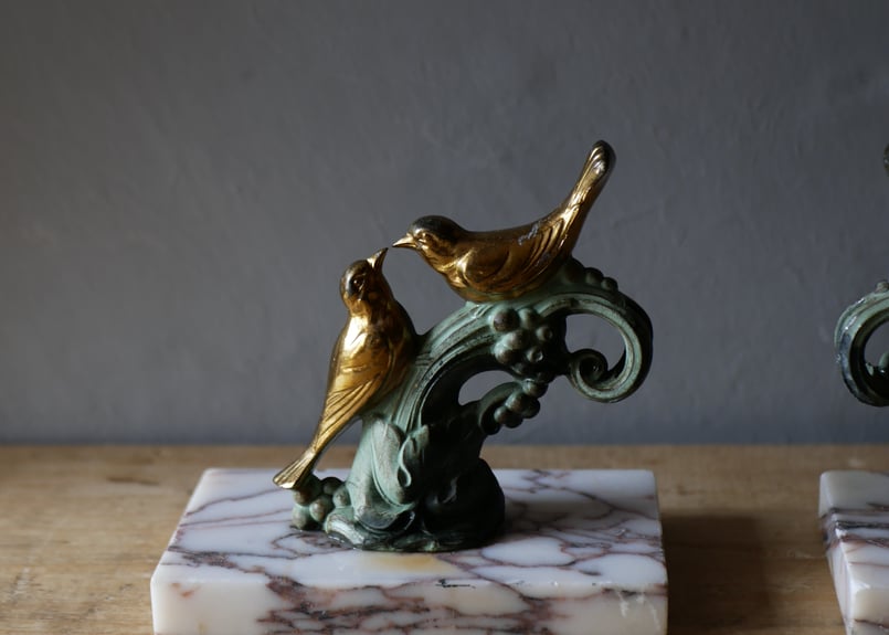 アンティーク1900年頃一点物 大型ブックエンド3kg ペア フランス製大理石台 アンティーク1900年頃一点物 大型ブックエンド3kg ペア フランス製大理石台