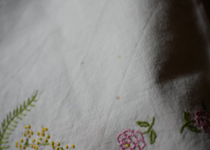 ミモザ・スミレ・バラのテーブルクロス フランスヴィンテージ | mamantique