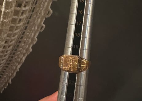 シグネットリング　シルバー× K18ゴールド  シェヴァリエ　フランスアンティーク　アンティークリング