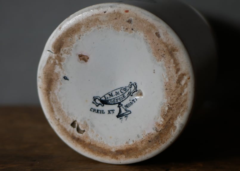 クレイユモントロー DIJON マスタードポット フランスアンティーク