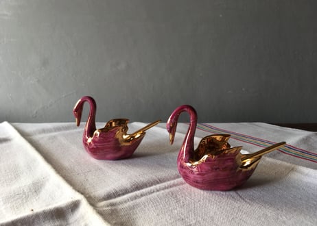フランス アンティーク  スワン LIMOGES