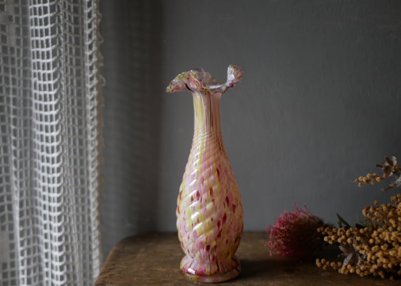 クリシー 花瓶 フラワーベース ピンクベース フランスヴィンテージ