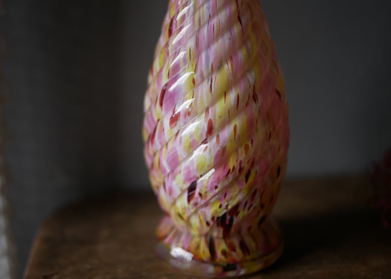 クリシー 花瓶 フラワーベース ピンクベース フランスヴィンテージ